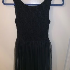 Lace and mesh low back black dress!!